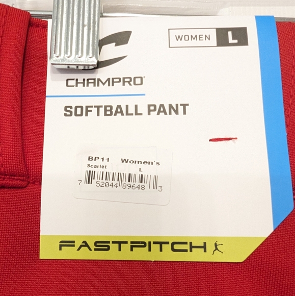 NWT Champro Fast pitch Womens Red elastic leg opening Softball Pants size Large - Picture 7 of 8